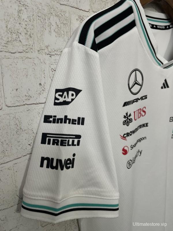 2026 F1 Mercedes-AMG Petronas F1 Team White with Teal and Black Trim Jersey