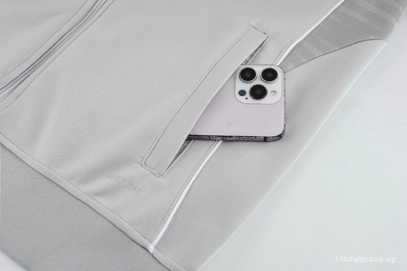 2025 Adidas Grey Full Zipper Jacket+Long Pants