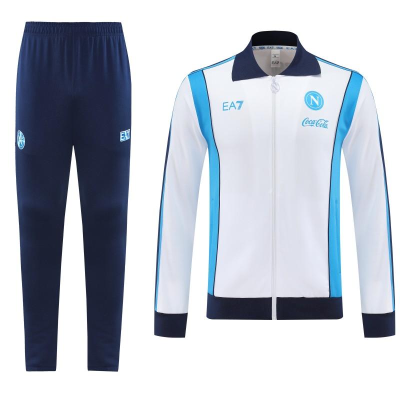 25/26 SSC Napoli White  Full zipper Jacket Tracksuit+ long pants