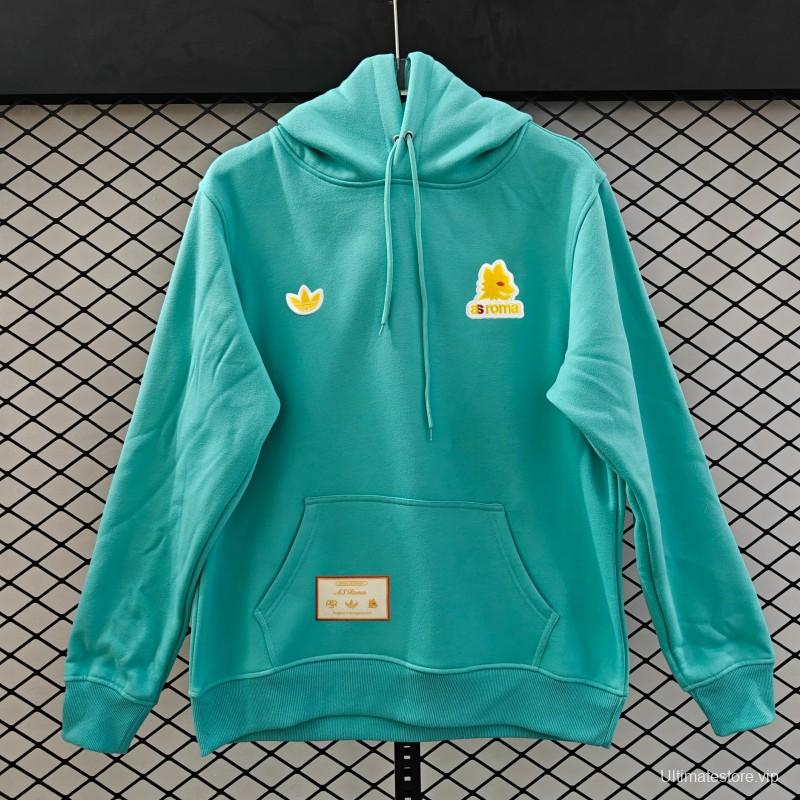 25/26 Adidas x AS Roma Retro  Embroidered Logo Hoodie 9 Colors