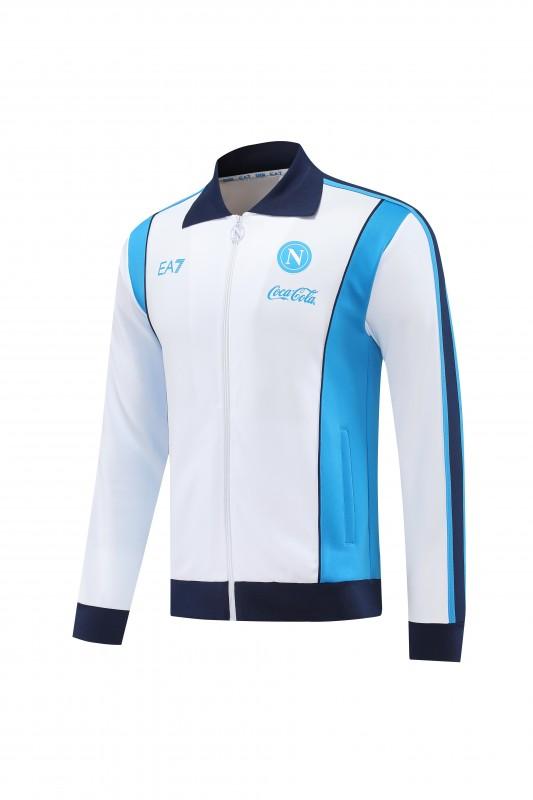 25/26 SSC Napoli White  Full zipper Jacket Tracksuit+ long pants