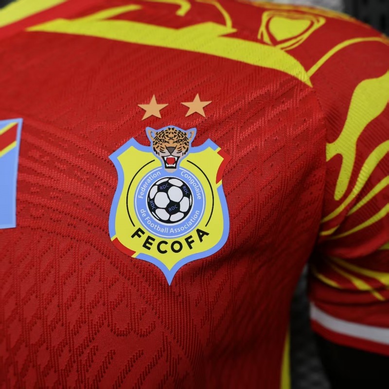 Player Version 2026 DR Congo Away Red Yellow Flame Jersey