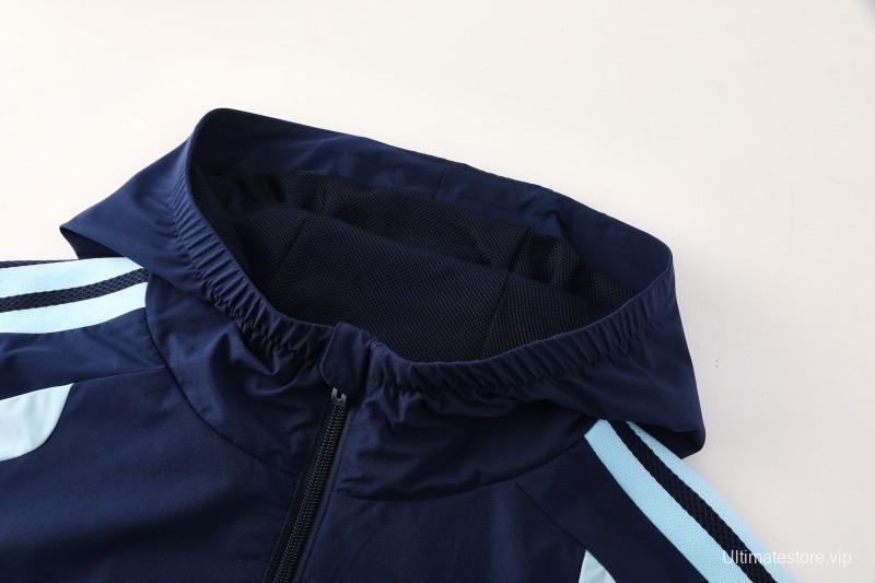 2026 Argentina Navy Blue Full Zipper Jacket + Long Pants