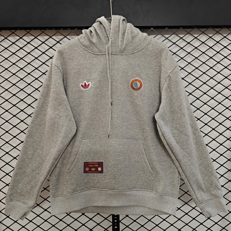 Player Version 2026  Aston Villa x Adidas Home Embroidered Fleece Hoodie 9 Colors