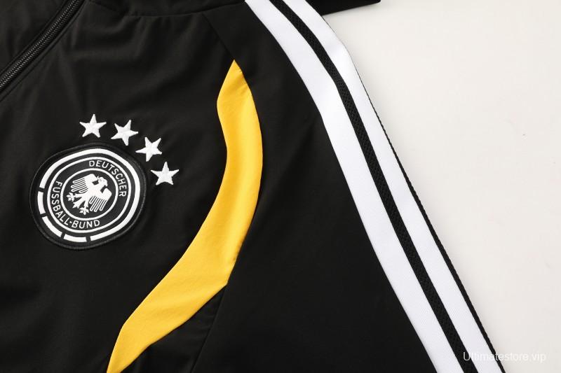 2026 Germany Hoodie Black Full Zipper Windbreaker + Long Pants