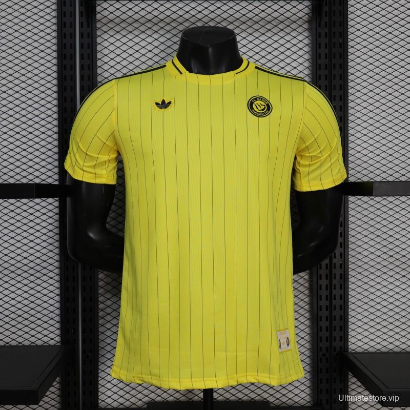 25/26 Player Version Al Nassr FC Yellow with Thin Black Pinstripes Jersey