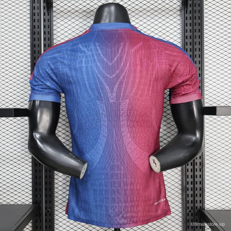 Player Version 25/26 FC Barcelona Blue & Burgundy with Geometric Gradient Pattern Jersey