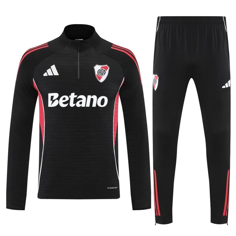 25/26 Riverbed Black Half Zipper Jacket Tracksuit + Long Pants
