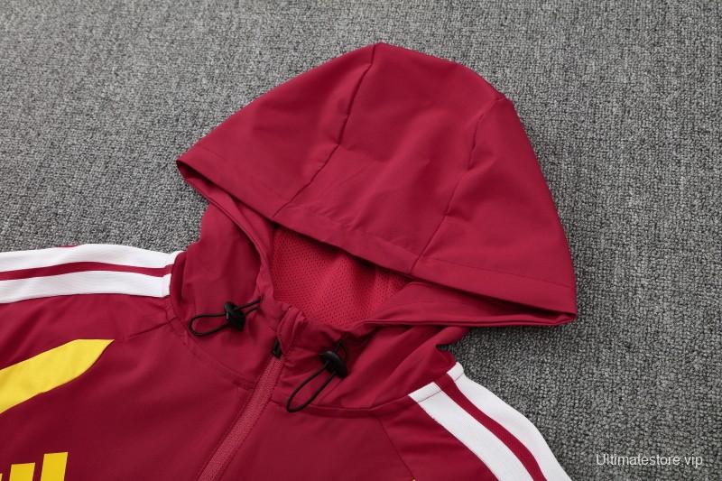 26/27 Germany Red Full Zipper Jacket Tracksuit + Long Pants