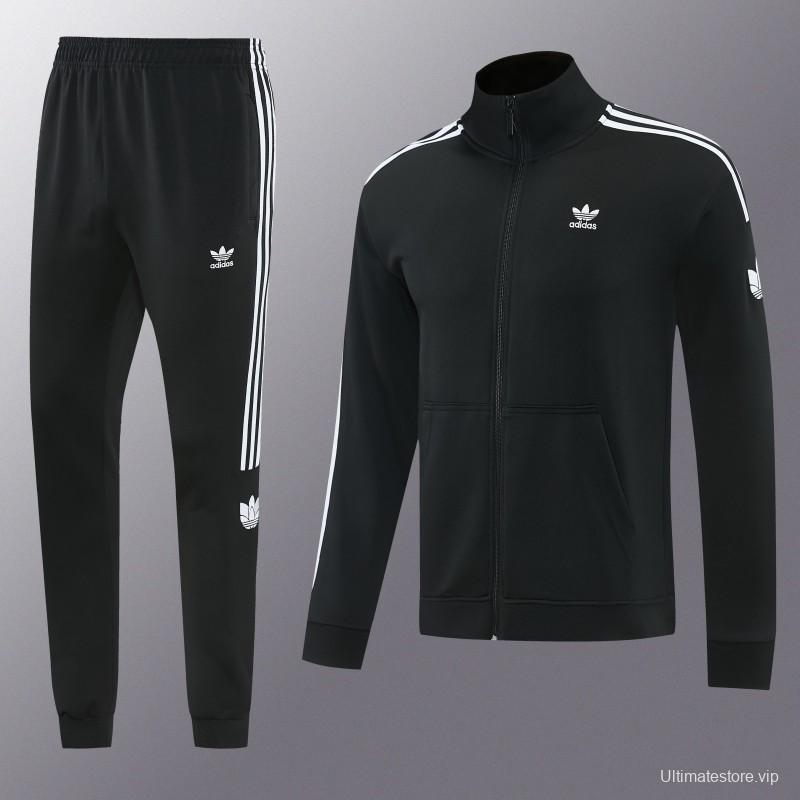 2026 Adidas Black Full Zipper Jacket + Long Pants