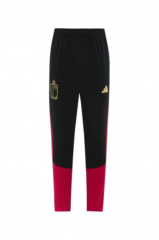 26/27 Belgium  Black Full Zipper Hooded Jacket Tracksuit + Long Pants