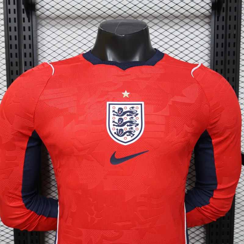 Player Version 26/27 England Away Red Long Sleeve Jersey
