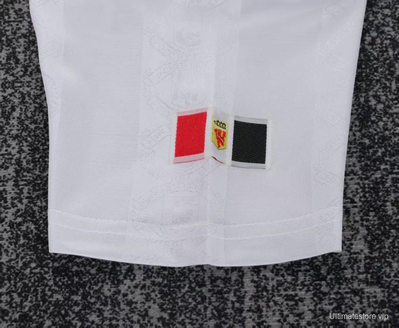 Retro Kids 98/99 Manchester United White Away Jersey