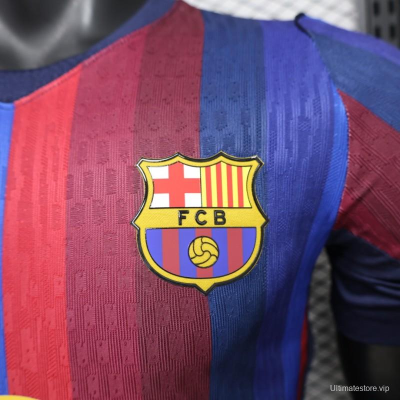 Player Version 26/27 FC Barcelona Deep Blue & Red Stripe  Home Jersey