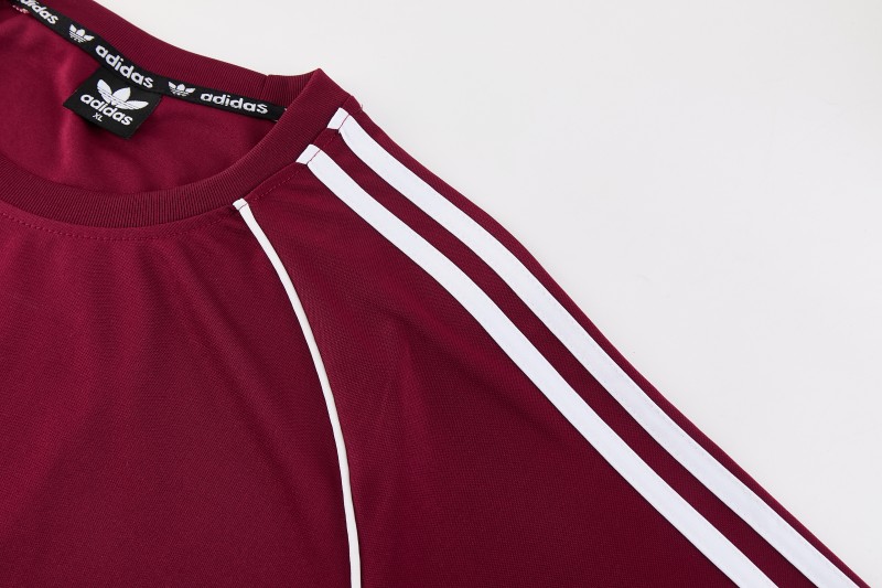 26/27 Adidas AD15  Dark Red Short Sleeve+Soccer Shorts