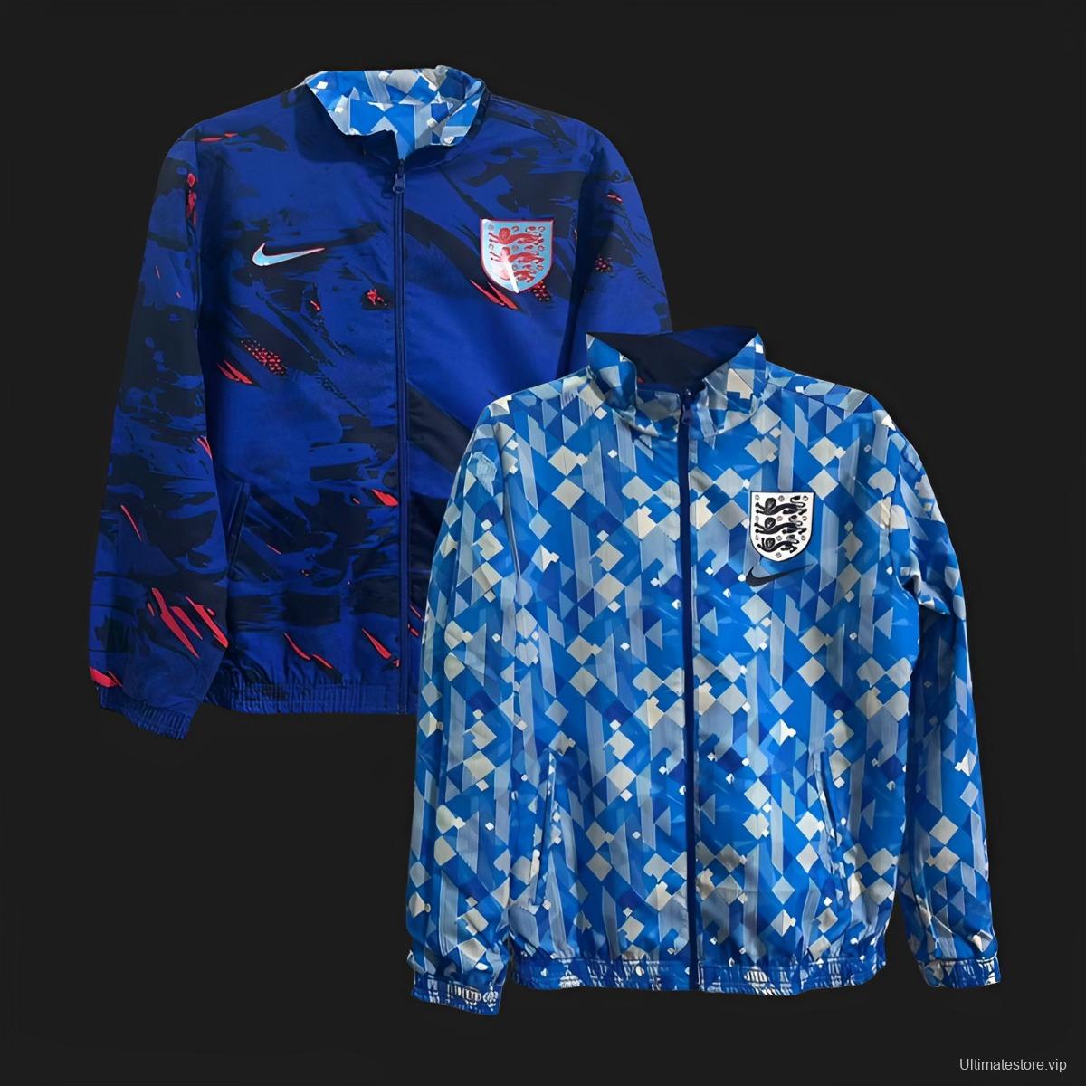 2024 England Reversible Blue/Navy Full Zipper Jacket