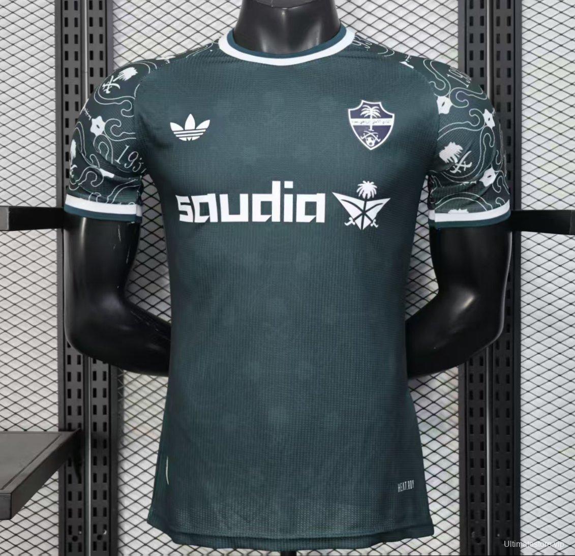 Player Version 25/26 Al-Ahli Saudi Dark Green with Traditional Arabic Pattern Jersey