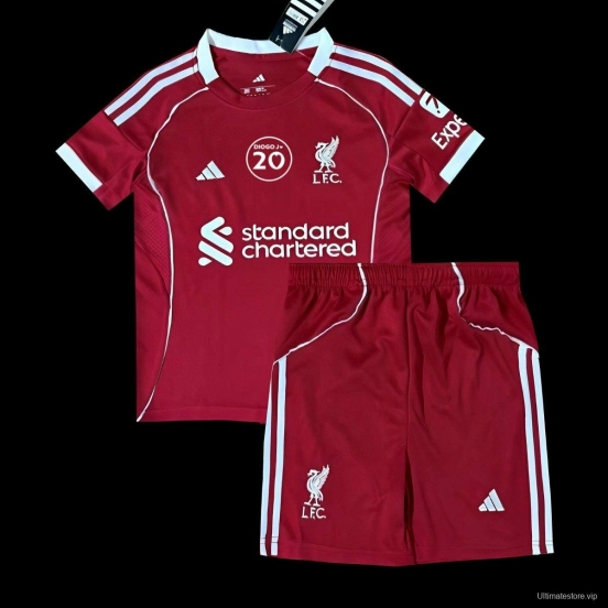 Liverpool 25/26 Kids Kit Home Diogo J 20 Limited Edition
