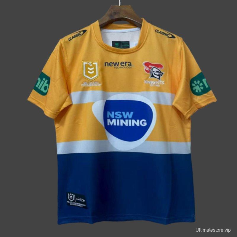 25/26 Newcastle Knights Gold with Navy Stripe Jersey