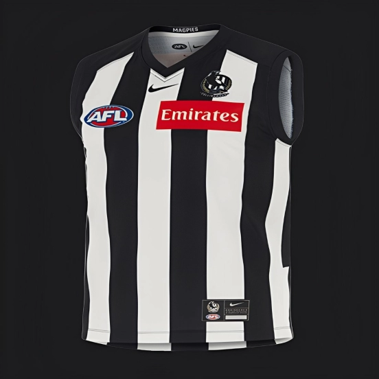 25/26 Collingwood Magpies Black and White Striped Jersey
