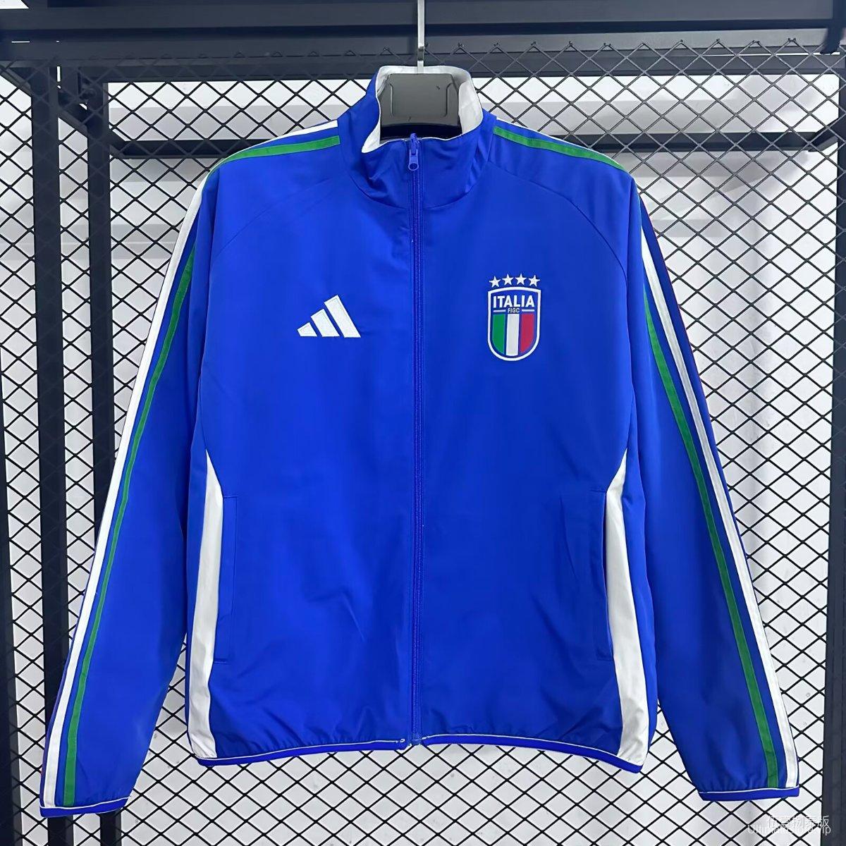 2026 Italy Blue Full Zipper Windbreaker