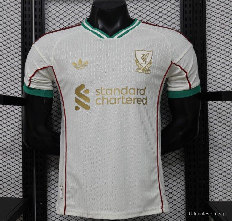 Player Version 26/27 Liverpool FC Off-White with Gold Crest  Special Edition Away Jersey