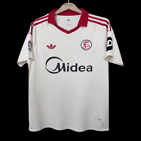 25/26 Sevilla White Vintage Re-make Jersey