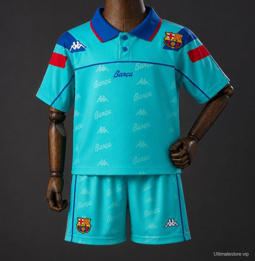 92/95 Kids Barcelona Away Retro Kit Jersey Size 16-28