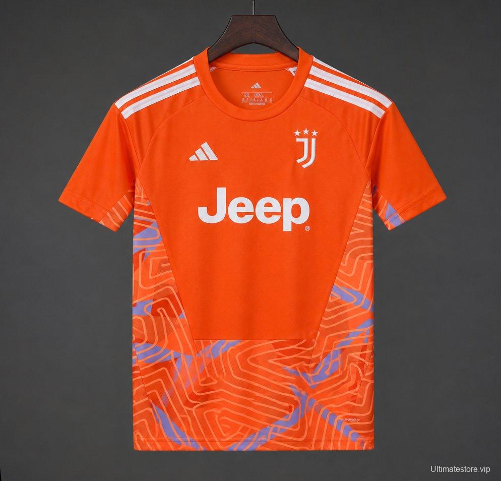 26/27 Juventus Orange with Abstract Maze Pattern Goalkeeper Jersey Set
