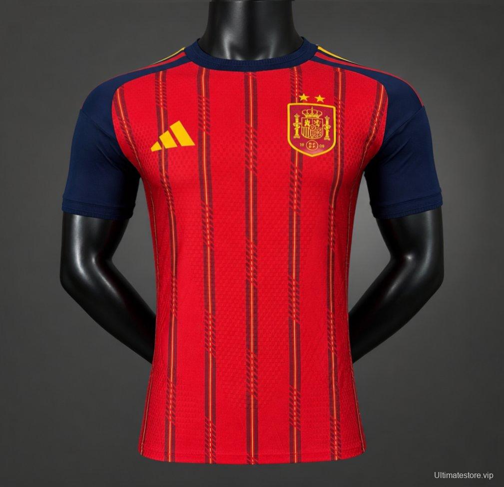 2 Star Player Version 2026 Spain Home Jersey With Champion Patch