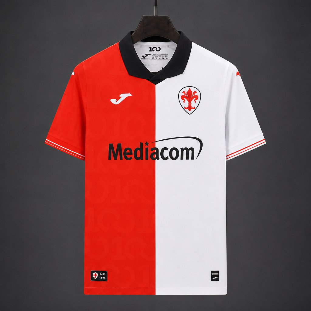 26/27 Fiorentina Centenary 100 Years Anniversary Red/White Jersey