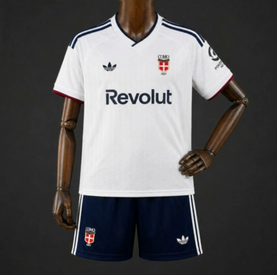 26/27 Kids  Como 1907 Away White Jersey