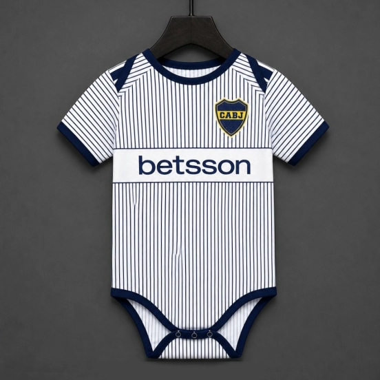 26/27 Boca Juniors Away White Baby Romper Jersey